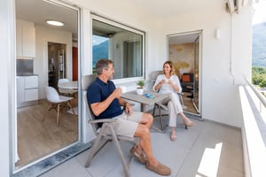 Balkon der Wohnung 1.5 pink_AI